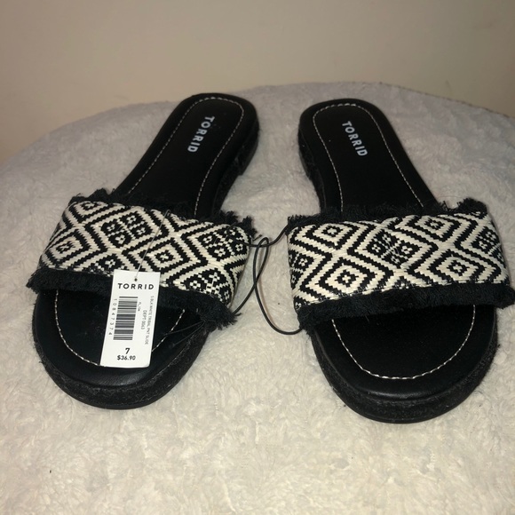 Torrid Geo Print Fringe Slide Sandal - Picture 3 of 5